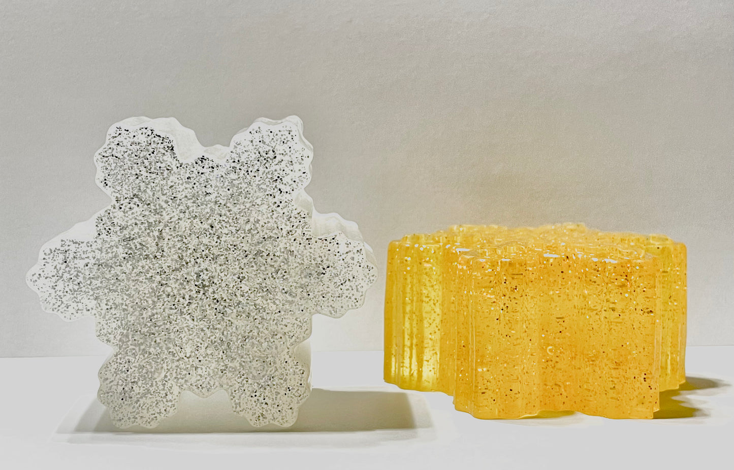Peppermint Fir Needle Snow Flake Soap Set