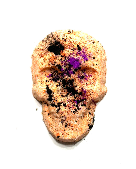 Pumpkin Spice Sugar Charcoal Skull Bath Bomb