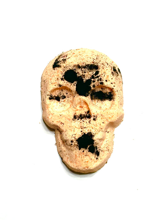 Orange Sea Salt Charcoal Skull Bath Bomb